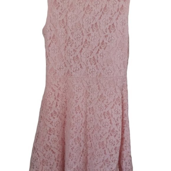 Tea n Rose Womens Pink Lace Sleeveless Fit and Flare Sheath Mini Dress Sz Small - Picture 4 of 9